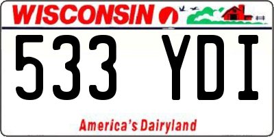 WI license plate 533YDI