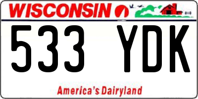 WI license plate 533YDK