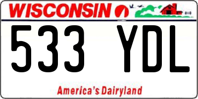 WI license plate 533YDL
