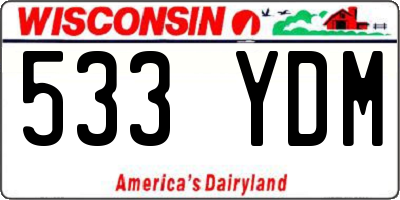 WI license plate 533YDM