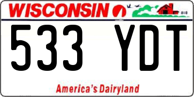 WI license plate 533YDT