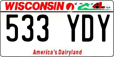 WI license plate 533YDY