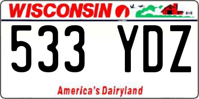 WI license plate 533YDZ