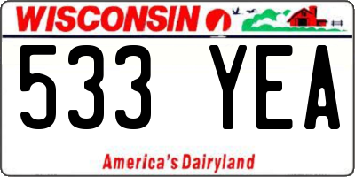 WI license plate 533YEA
