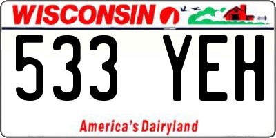 WI license plate 533YEH
