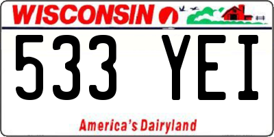 WI license plate 533YEI