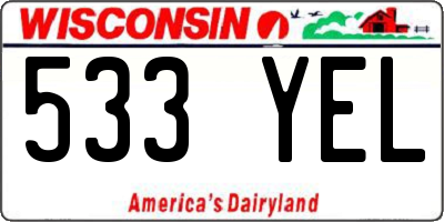 WI license plate 533YEL