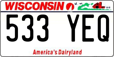 WI license plate 533YEQ