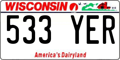 WI license plate 533YER
