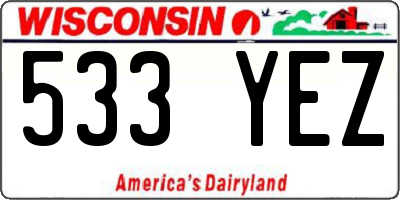 WI license plate 533YEZ