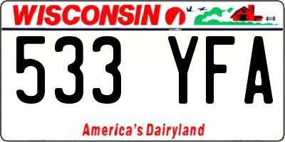 WI license plate 533YFA