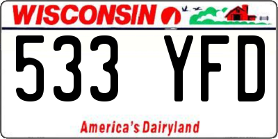 WI license plate 533YFD