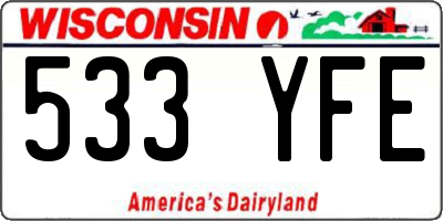 WI license plate 533YFE