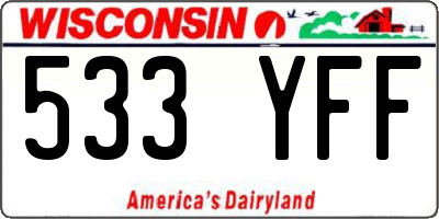 WI license plate 533YFF