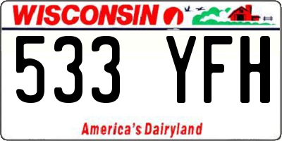 WI license plate 533YFH