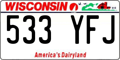 WI license plate 533YFJ