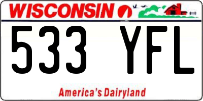 WI license plate 533YFL