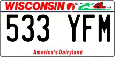 WI license plate 533YFM
