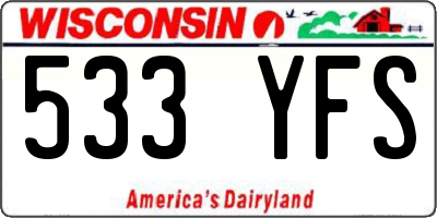 WI license plate 533YFS