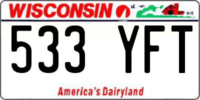 WI license plate 533YFT
