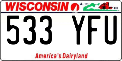 WI license plate 533YFU