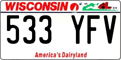 WI license plate 533YFV
