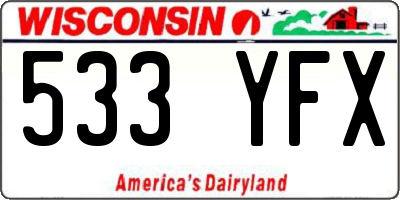 WI license plate 533YFX