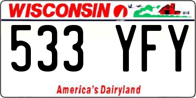 WI license plate 533YFY
