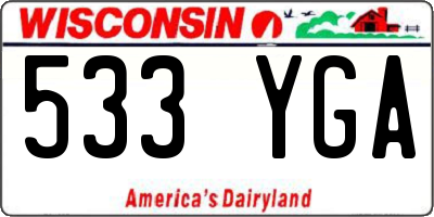 WI license plate 533YGA