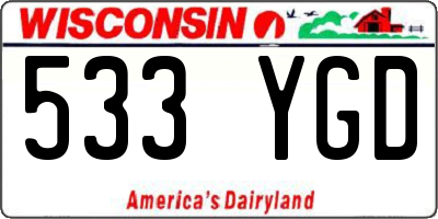 WI license plate 533YGD