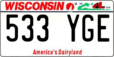 WI license plate 533YGE
