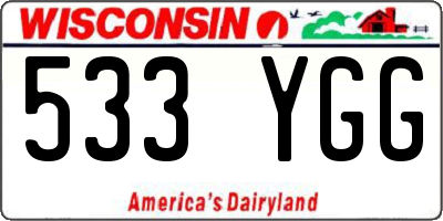 WI license plate 533YGG