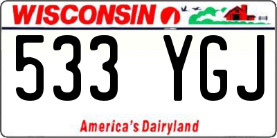 WI license plate 533YGJ