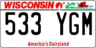 WI license plate 533YGM
