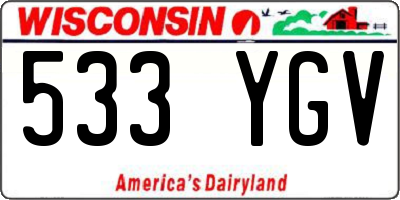 WI license plate 533YGV