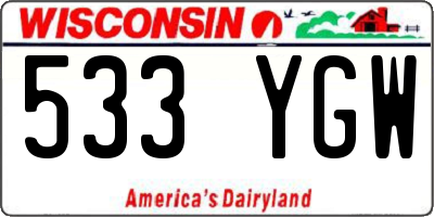 WI license plate 533YGW