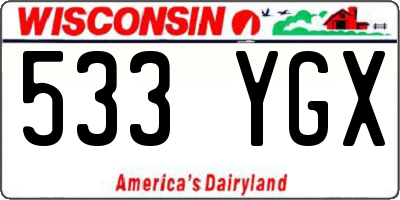 WI license plate 533YGX