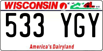 WI license plate 533YGY