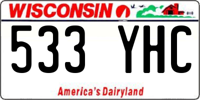 WI license plate 533YHC