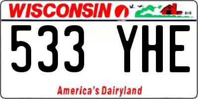 WI license plate 533YHE