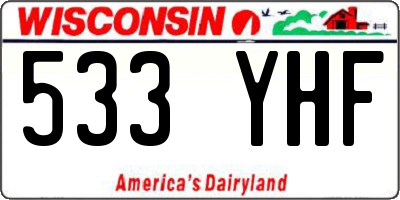 WI license plate 533YHF