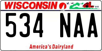 WI license plate 534NAA