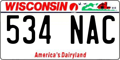 WI license plate 534NAC