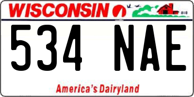 WI license plate 534NAE