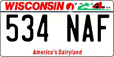 WI license plate 534NAF