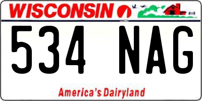 WI license plate 534NAG