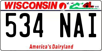 WI license plate 534NAI