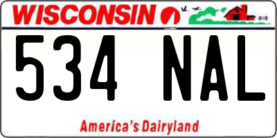 WI license plate 534NAL