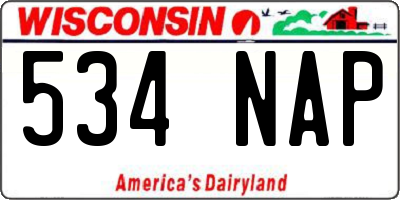 WI license plate 534NAP