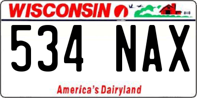 WI license plate 534NAX